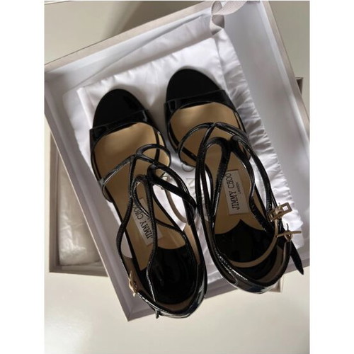 Jimmy Choo black platform sandals, size 39, 10cm heel