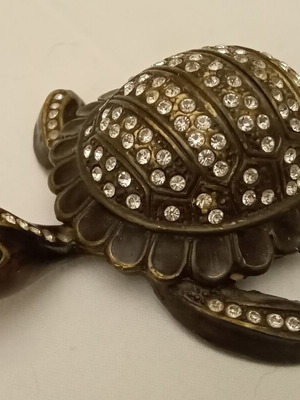 Bronze turtle used with rhinestones, decorative paperweight