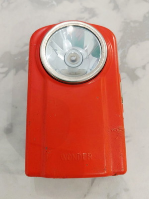 Vintage Wonder orange flashlight used, 1960s French made
