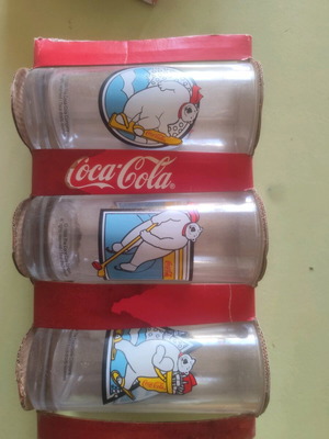 Coca Cola 90's Glasses new, capacity about 16 oz