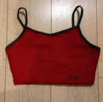 Feroti Sport workout set M like new, crop top and capri leggings gray and red