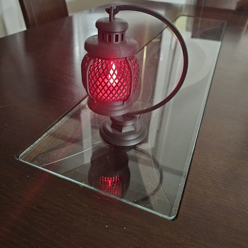 Handmade lantern with black matte lighting, like new