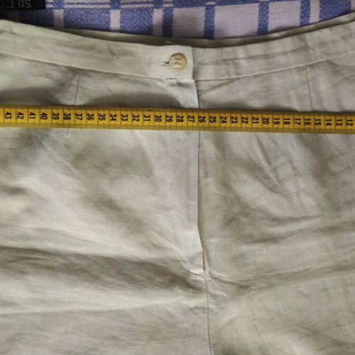 Women's vintage blazer and pants set used, linen, white and beige