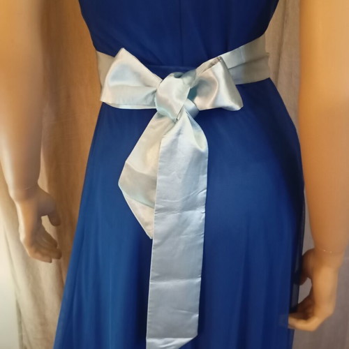 Retro satin belt, handmade, silver, 2 meters