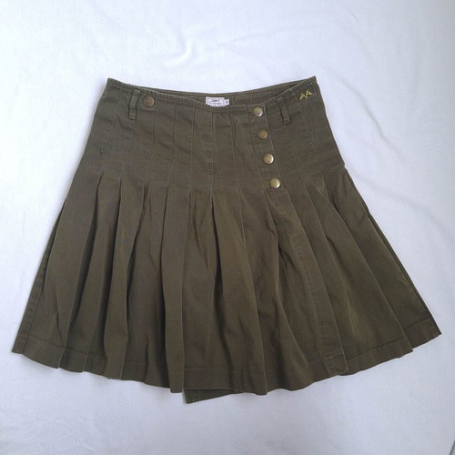 Thomas Burberry women's vintage pleated skirt size 42 / L / XL, green