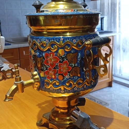 Samovar Russian electric used for boiling water and tea