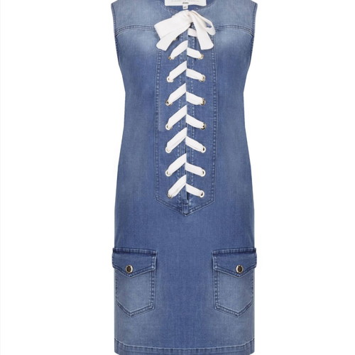 Elisabetta Franchi denim dress blue like new, size 42