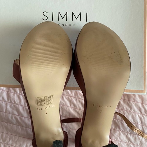 Simmi shoes satin sandals like new, size 40, brown-red