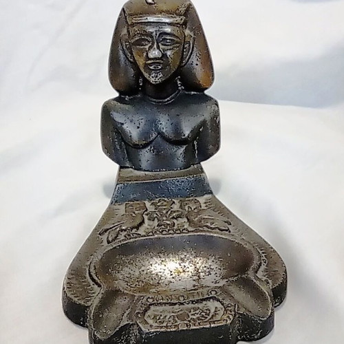 Vintage Metal Egyptian Pharaoh Ashtray 70s, like new
