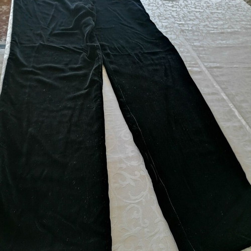 Black Velvet Pants New Italian Anna Lisa 82% Viscose 18% Silk