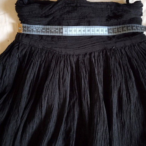 Black Mini Skirt A-line used, size XS, crinkle fabric