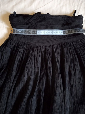 Black Mini Skirt A-line used, size XS, crinkle fabric