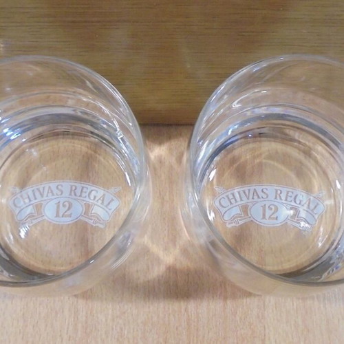 Chivas Regal Scotch Whisky set of two promotional glasses used