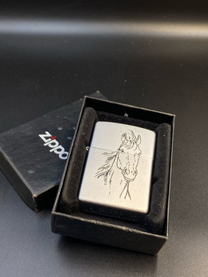 Zippo Horse Head Lighter like new with embossed horse head design