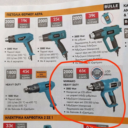 Bulle 2000W heat gun new with digital temperature control