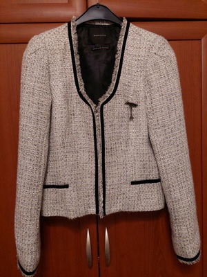 Maison Scotch σακάκι σαν καινούργιο, άσπρο και γκρι, μέγεθος S