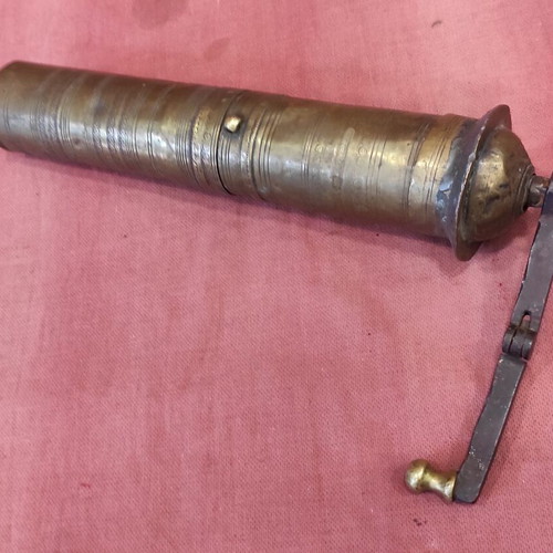 Traditional Handheld Coffee Grinder Used, Brass, 34cm