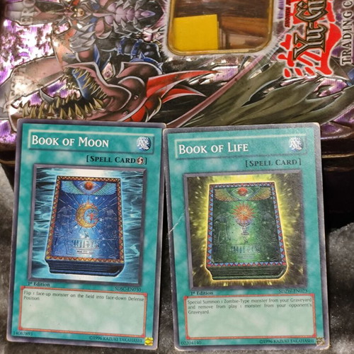 Book of Moon and Book of Life used Yu-Gi-Oh! cards