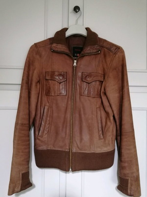 Δερμάτινο biker jacket Bershka μεταχειρισμένο, καφέ, μέγεθος M