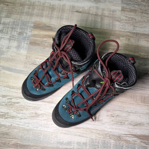 Salomon Super Mountain hiking boots, blue suede leather, US 5.5 EU 36 2/3