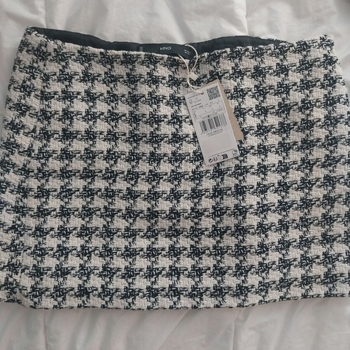 Mini tweed skirt Zara small new, white and black