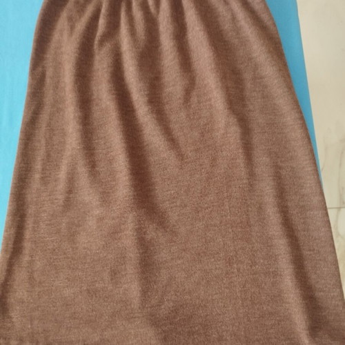 Retro brown knitwear set with batwing sleeve blouse and midi skirt like new