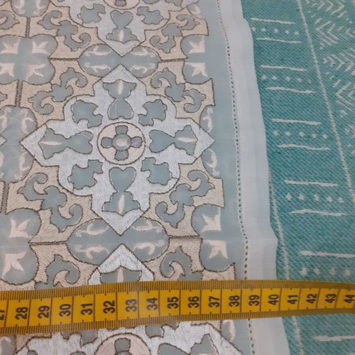 Embroidered table linens set of 3, artificial silk, new