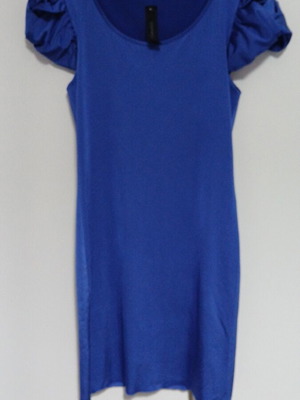 Veloudakis dress like new, blue, with impressive sleeve and lining