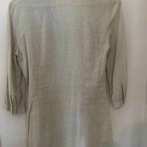 Benetton long beige linen shirt tunic new