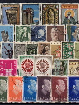 Συλλογή γραμματοσήμων Ελλάδα 1956-1964 μεταχειρισμένη, 10 πλήρεις σειρές