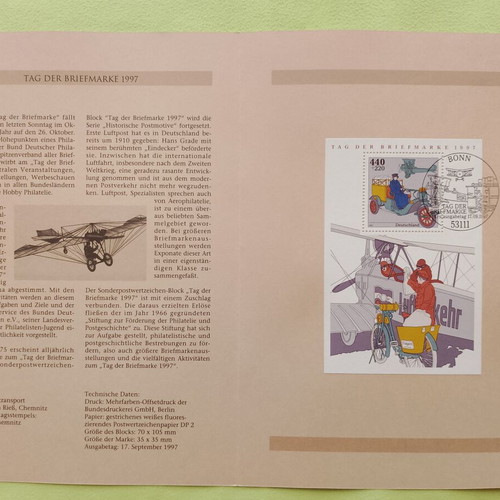 Germany 1997 First Day Cover Stamp with Bonn Postmark