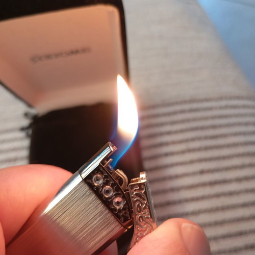 Αναπτήρας Sarome αερίου silver matt strass decor καινούργιος αμεταχείριστος