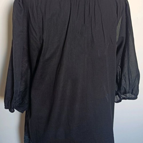Black mini dress Saint Tropez like new with appliqué butterfly, cotton