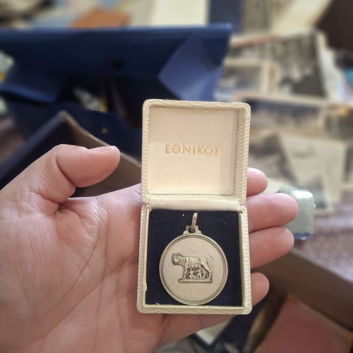 Silver Medal with Enamel in Original Box, like new
