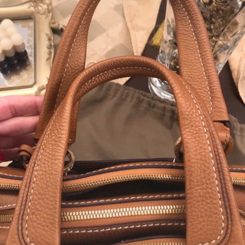 Lancel Adjani camel tote handbag like new