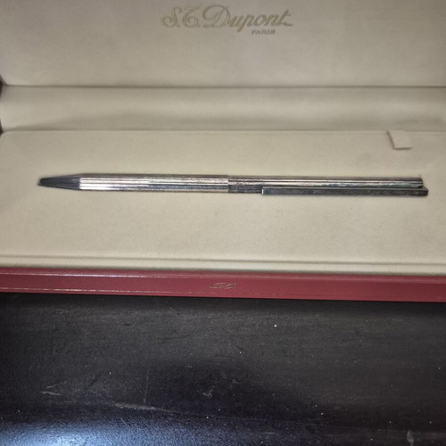 S.T. Dupont Classique Silver Ballpoint Pen used, full set