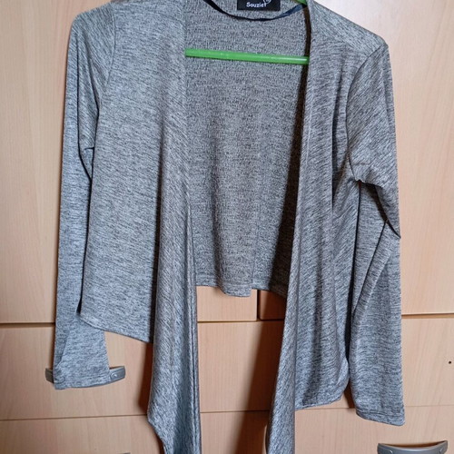 Grey metallic wrap blouse like new, sizes S and M
