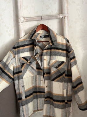 Zara checked jacket like new, gray, size L