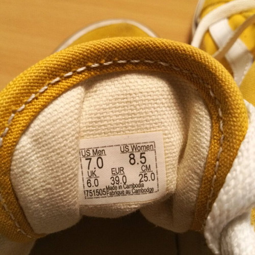 Vans shoes used, size 39, yellow
