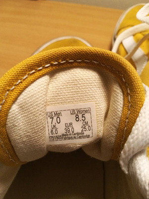 Vans shoes used, size 39, yellow