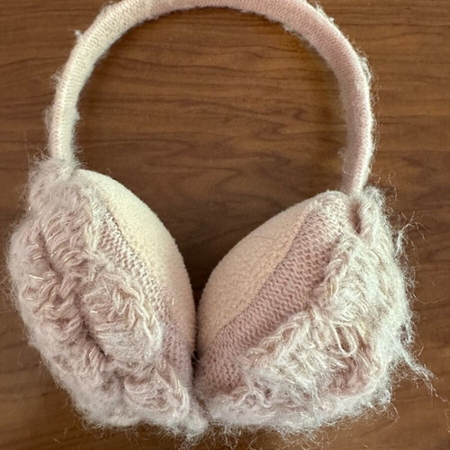 Knitted pink ear protectors like new