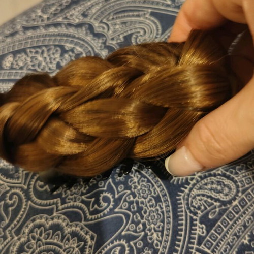 Braided hair clip new, honey brown color
