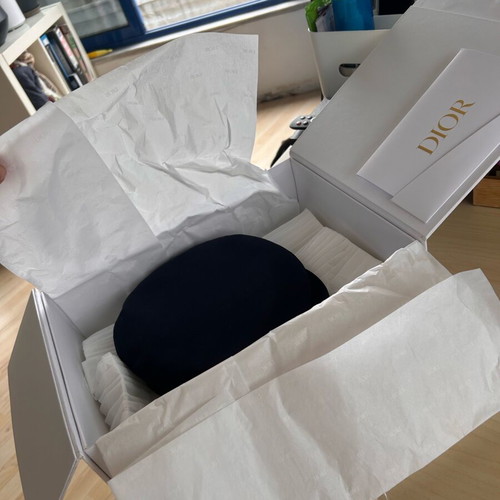 Christian Dior Navy Cap like new with Oblique interior full set