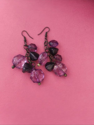 Earrings used, purple and green available