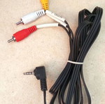 Camera cable jack 3.5 to 3xRCA like new (1xvideo, 2xaudio)
