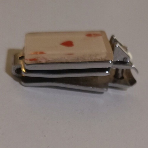Mini Nail Clipper Keychain Used, Playing Card Shape
