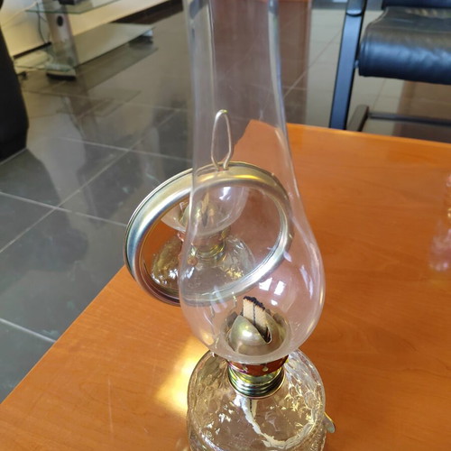 Vintage oil lamp with mirror reflector like new