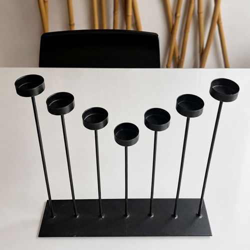 Candelabrum 7-Seat black matte metal like new