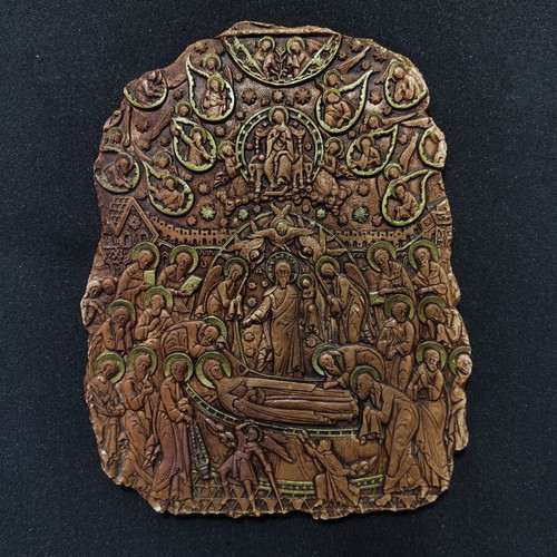 Dormition of Theotokos icon used, resin 22x17cm