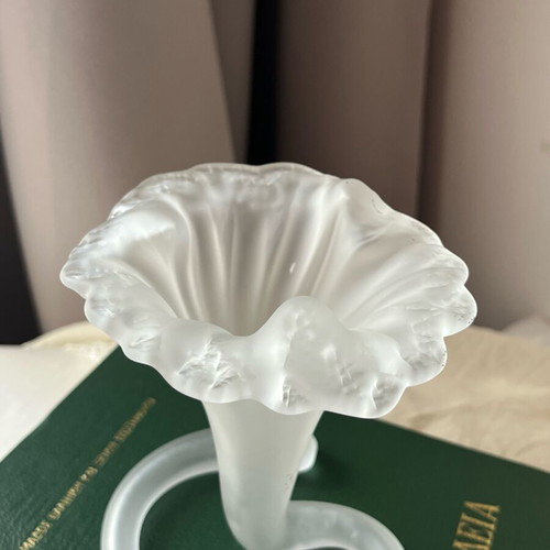 Vintage Stiver Italy decorative vase 1970s used, frosted art glass